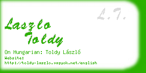 laszlo toldy business card
